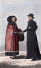 Original title:  A French Canadian Lady in her Winter Dress and a Roman Catholic Priest. 