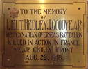 Original title:  Memorial Plaque from Regal Road Public School, the school in Toronto where the Lieutenant taught before serving his country.