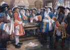 Titre original&nbsp;:  Frontenac receiving the envoy of Sir William Phipps demanding the surrender of Quebec, 1690. 