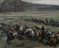 Titre original&nbsp;:    Artist Alfred Munnings Title English: Charge of Flowerdew's Squadron Description English: Nearly three-quarters of the Canadian cavalry involved in this attack against German machine-gun positions at Moreuil Wood on 30 March 1918 were killed or wounded. This included Lieutenant G.M. Flowerdew, Lord Strathcona's Horse, who was awarded the Victoria Cross for leading the charge. Unable to break the trench deadlock and of little use at the front, cavalry remained behind the lines for much of the war. During the German offensives of March and April 1918, however, the cavalry played an essential role in the open warfare that temporarily confronted the retreating British forces. Date 1918 Medium oil on canvas Dimensions Height: 50.7 cm (20 in). Width: 61.3 cm (24.1 in). Current location Canadian War Museum Native name Canadian War Museum / Musée canadien de la guerre Location Ottawa Co