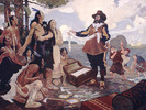 Original title:  Champlain Trading with the Indians. 