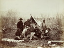 Titre original&nbsp;:  Geological Survey party in camp at Canoe River, October 14. Alfred Selwyn at centre with John Hammond (left centre) and Benjamin Baltzly (right centre); Author: Baltzly, Benjamin F., 1835-1883; Author: Year/Format: 1871, Picture