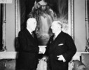 Original title:  Rt. Hon. W.L. Mackenzie King congratulating Rt. Hon. Louis St. Laurent on his appointment as Prime Minister of Canada, Rideau Hall. 