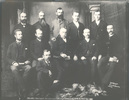 Titre original&nbsp;:  LASA 53-G-5 - 1891: Edmonton Bench and Bar
LASA 53-G-5
1891: The Bench, Bar and legal officers of Edmonton, N.W.T., Nov. 3rd.
Individuals and lawyers included in the photograph are: Standing (left to right): Alex Taylor (Clerk of the Court), J. V. Kildahl, W. Scott Robertson (Sheriff), S. S. Taylor Q.C., P. L. McNamara; Second Row: J. C. F. Bown, Nicholas D. Beck Q.C., The Hon. Charles B. Rouleau (S.C. N.W.T.), R. Strachan and C. L. Shaw; Front Row: Antonio Prince.
