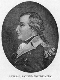 Titre original&nbsp;:    Description English: Engraved portrait of Richard Montgomery, the Continental Army general killed at the 1775 Battle of Quebec. Date Published 1909 Source Canada, the empire of the North by Agnes Christina Laut, p. 301: http://books.google.com/books?id=ooQpAAAAYAAJ&dq=laut%20canada%20empire&pg=PA301#v=onepage&q=montgomery&f=false Author Engraving based on a painting by Alonzo Chappel

