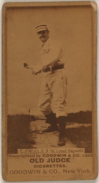 Titre original&nbsp;:    Baseball cards from the Benjamin K. Edwards Collection at the Library of Congress Series N172: Old Judge (Goodwin & Company, 1887) Tip O'Neill – left fielder, St. Louis Browns Call number: LOT 13163-05, no. 416; Digital ID: bbc 0488f   This image is available from the United States Library of Congress's Prints and Photographs division under the digital ID bbc.0488f. This tag does not indicate the copyright status of the attached work. A normal copyright tag is still required. See Commons:Licensing for more information. العربية | Česky | Deutsch | English | Español | فارسی | Suomi | Français | Magyar | Italiano | Македонски | മലയാളം | Nederlands | Polski | Português | Русский | Slovenčina | Türkçe | 中文 | ‪中文(简体)‬ | +/−

