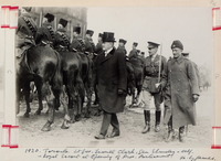 Titre original&nbsp;:  Lt. Gov. Lionel Clarke, General Elmsley & self at opening of Provincial Parliament; Author: James, W.; Author: Year/Format: 1920, Picture